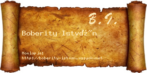 Boberity István névjegykártya